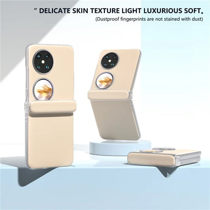 For Huawei Pocket 2 Case Leather+PC Hinge Protection Phone Cover with Clear Matte Edge