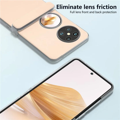For Huawei Pocket 2 Case Leather+PC Hinge Protection Phone Cover with Clear Matte Edge