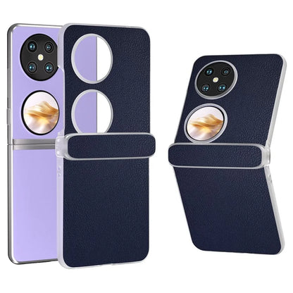 For Huawei Pocket 2 Case Leather+PC Hinge Protection Phone Cover with Clear Matte Edge