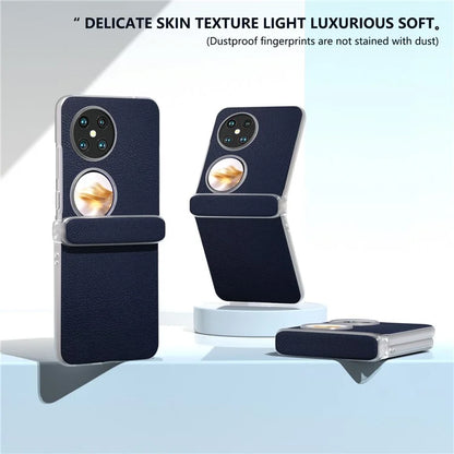For Huawei Pocket 2 Case Leather+PC Hinge Protection Phone Cover with Clear Matte Edge
