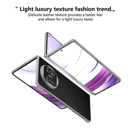 For Huawei Mate X5 Case Leather Coated PC Phone Cover with Clear Matte Edge