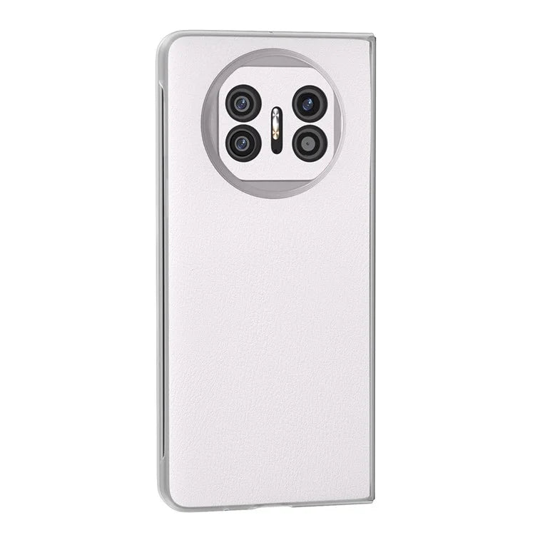 For Huawei Mate X5 Case Leather Coated PC Phone Cover with Clear Matte Edge