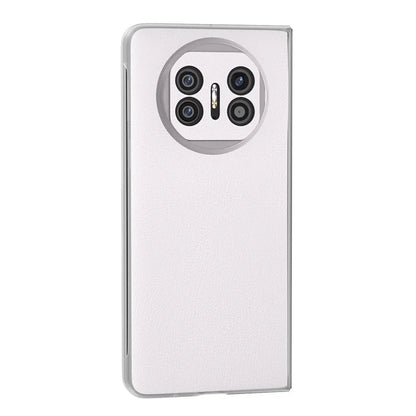 For Huawei Mate X5 Case Leather Coated PC Phone Cover with Clear Matte Edge