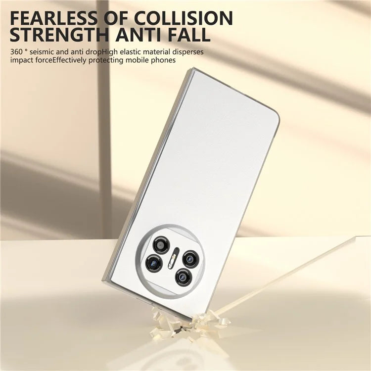 For Huawei Mate X5 Case Leather Coated PC Phone Cover with Clear Matte Edge