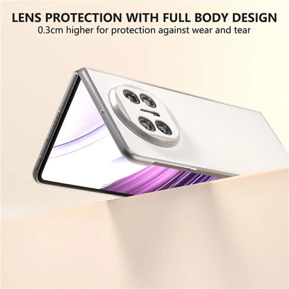 For Huawei Mate X5 Case Leather Coated PC Phone Cover with Clear Matte Edge