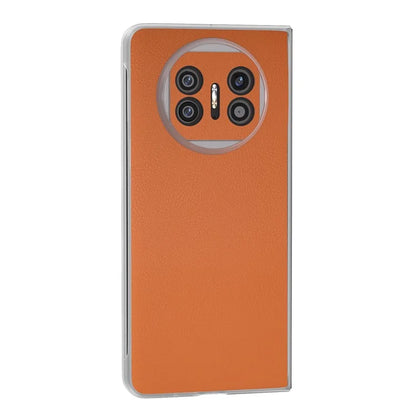 For Huawei Mate X5 Case Leather Coated PC Phone Cover with Clear Matte Edge