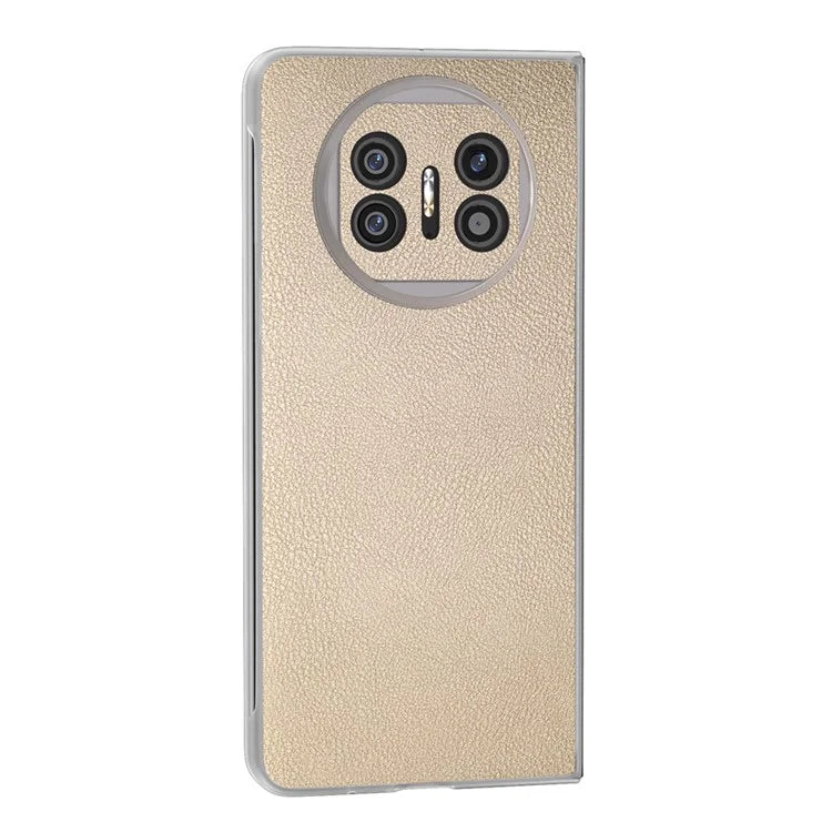 For Huawei Mate X5 Case Leather Coated PC Phone Cover with Clear Matte Edge