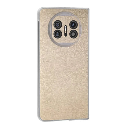 For Huawei Mate X5 Case Leather Coated PC Phone Cover with Clear Matte Edge