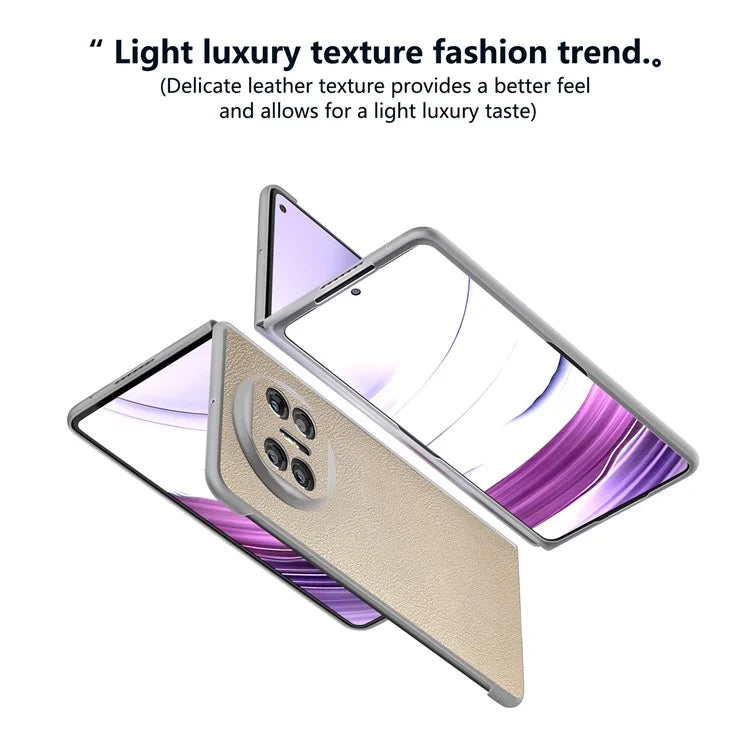 For Huawei Mate X5 Case Leather Coated PC Phone Cover with Clear Matte Edge