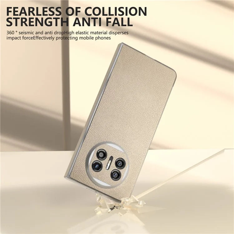 For Huawei Mate X5 Case Leather Coated PC Phone Cover with Clear Matte Edge