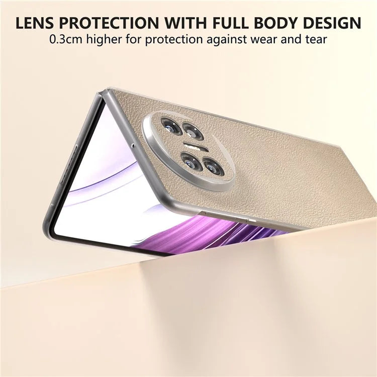For Huawei Mate X5 Case Leather Coated PC Phone Cover with Clear Matte Edge