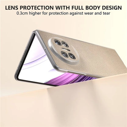For Huawei Mate X5 Case Leather Coated PC Phone Cover with Clear Matte Edge