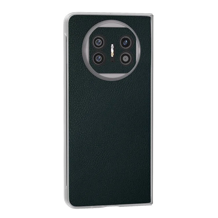 For Huawei Mate X5 Case Leather Coated PC Phone Cover with Clear Matte Edge
