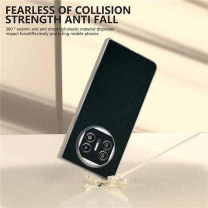 For Huawei Mate X5 Case Leather Coated PC Phone Cover with Clear Matte Edge