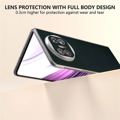 For Huawei Mate X5 Case Leather Coated PC Phone Cover with Clear Matte Edge
