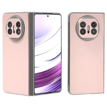 For Huawei Mate X5 Case Leather Coated PC Phone Cover with Clear Matte Edge
