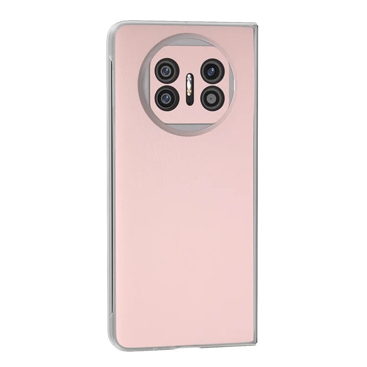 For Huawei Mate X5 Case Leather Coated PC Phone Cover with Clear Matte Edge