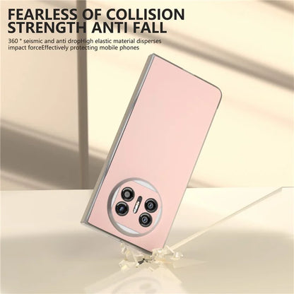 For Huawei Mate X5 Case Leather Coated PC Phone Cover with Clear Matte Edge