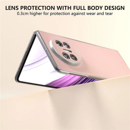 For Huawei Mate X5 Case Leather Coated PC Phone Cover with Clear Matte Edge