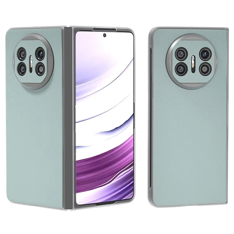 For Huawei Mate X5 Case Leather Coated PC Phone Cover with Clear Matte Edge