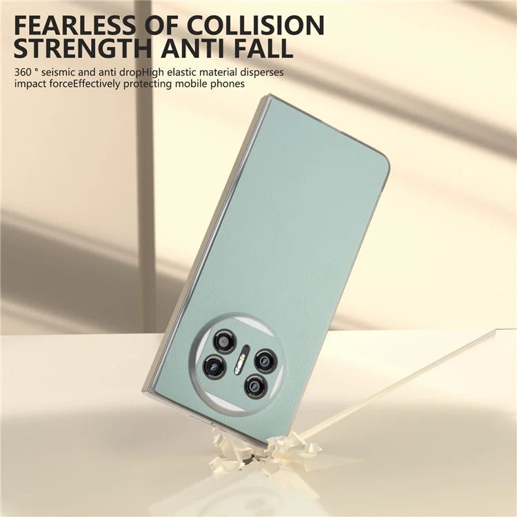 For Huawei Mate X5 Case Leather Coated PC Phone Cover with Clear Matte Edge