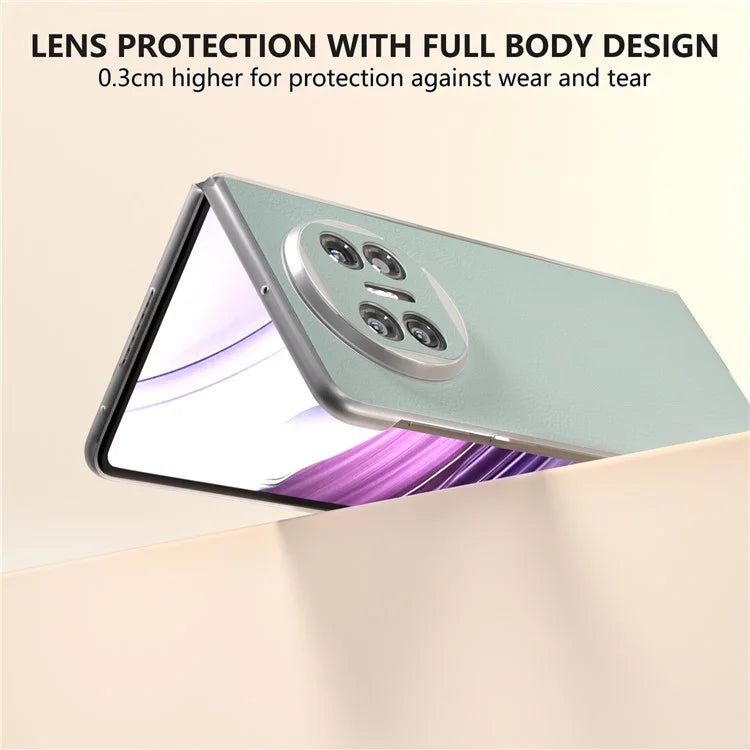 For Huawei Mate X5 Case Leather Coated PC Phone Cover with Clear Matte Edge