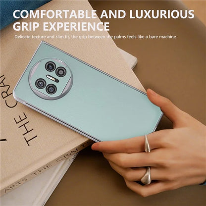 For Huawei Mate X5 Case Leather Coated PC Phone Cover with Clear Matte Edge