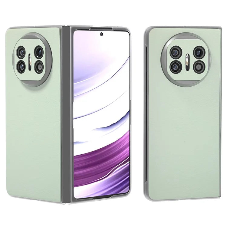 For Huawei Mate X5 Case Leather Coated PC Phone Cover with Clear Matte Edge