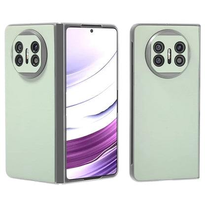 For Huawei Mate X5 Case Leather Coated PC Phone Cover with Clear Matte Edge