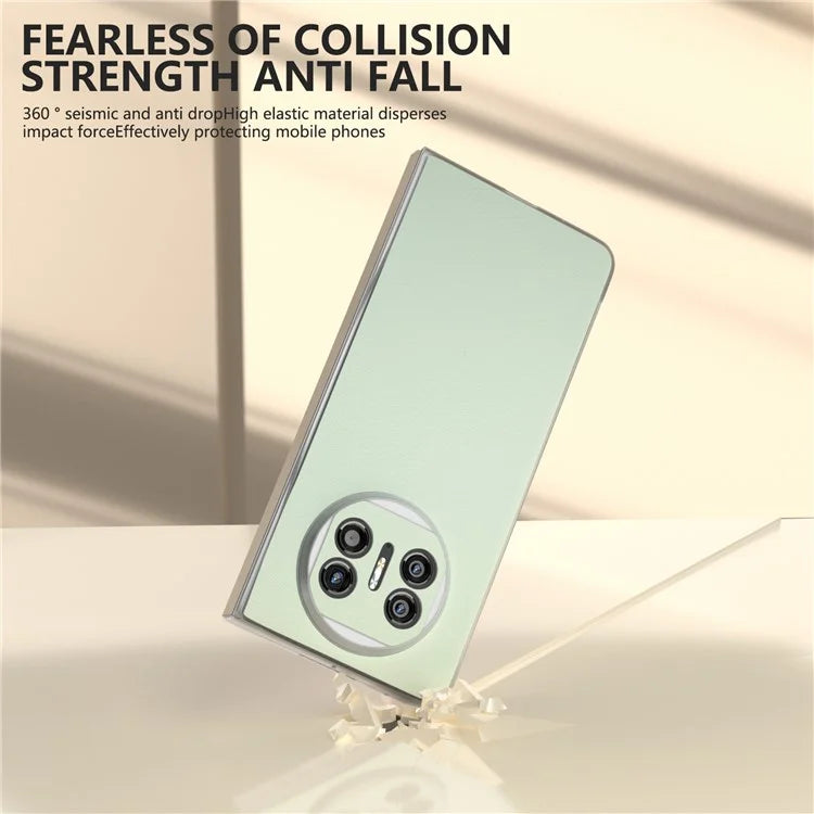 For Huawei Mate X5 Case Leather Coated PC Phone Cover with Clear Matte Edge
