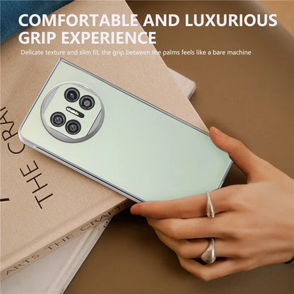 For Huawei Mate X5 Case Leather Coated PC Phone Cover with Clear Matte Edge