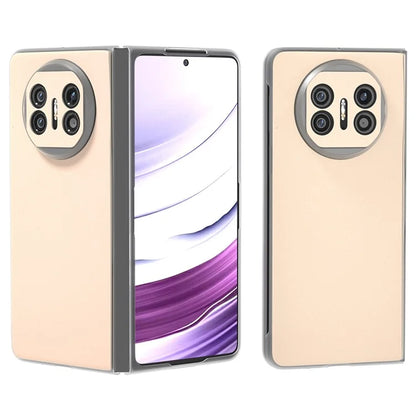 For Huawei Mate X5 Case Leather Coated PC Phone Cover with Clear Matte Edge