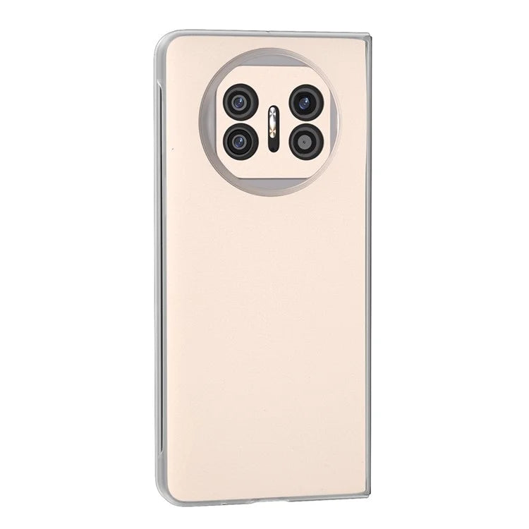For Huawei Mate X5 Case Leather Coated PC Phone Cover with Clear Matte Edge