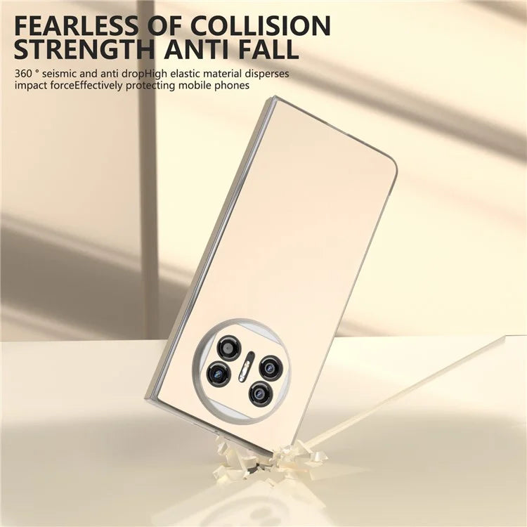 For Huawei Mate X5 Case Leather Coated PC Phone Cover with Clear Matte Edge