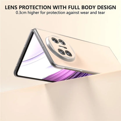 For Huawei Mate X5 Case Leather Coated PC Phone Cover with Clear Matte Edge