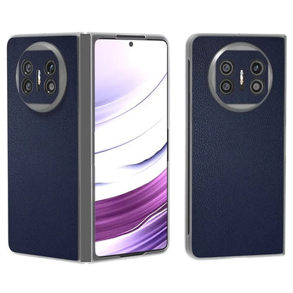 For Huawei Mate X5 Case Leather Coated PC Phone Cover with Clear Matte Edge