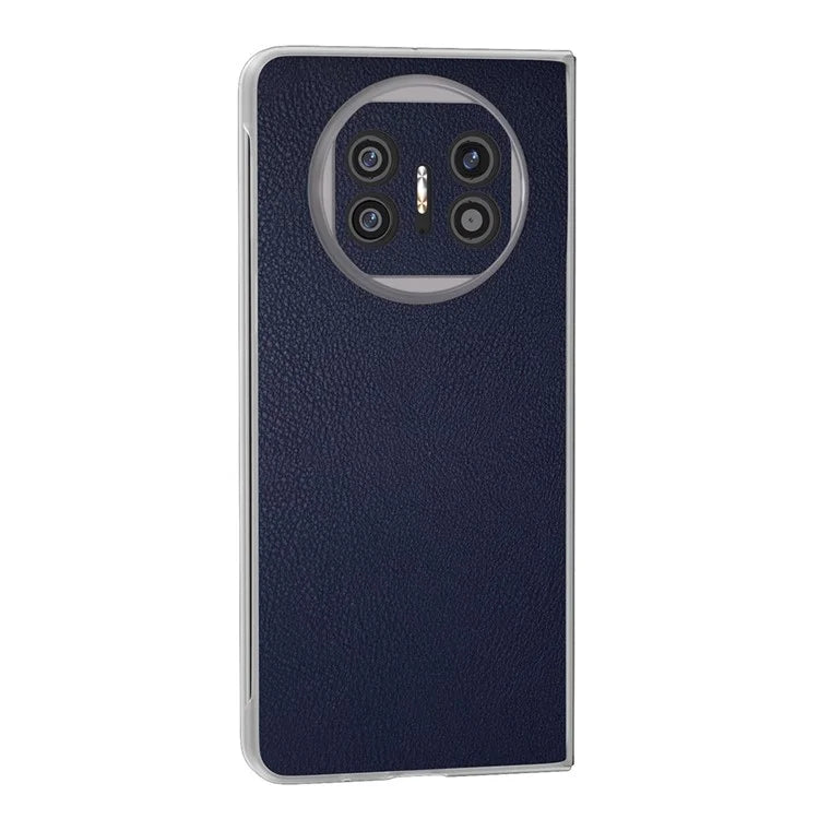 For Huawei Mate X5 Case Leather Coated PC Phone Cover with Clear Matte Edge