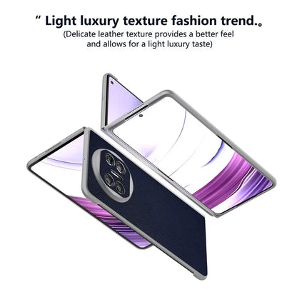 For Huawei Mate X5 Case Leather Coated PC Phone Cover with Clear Matte Edge