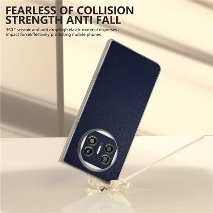 For Huawei Mate X5 Case Leather Coated PC Phone Cover with Clear Matte Edge