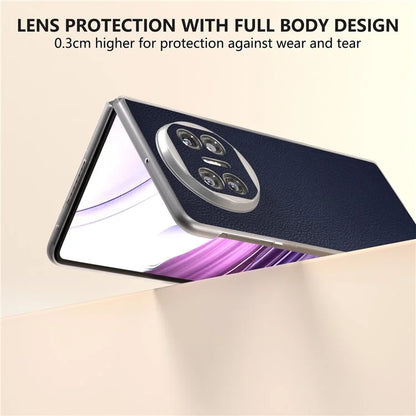 For Huawei Mate X5 Case Leather Coated PC Phone Cover with Clear Matte Edge