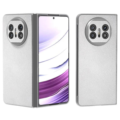 For Huawei Mate X5 Case Leather Coated PC Phone Cover with Clear Matte Edge
