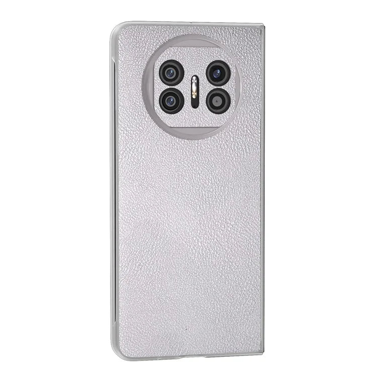 For Huawei Mate X5 Case Leather Coated PC Phone Cover with Clear Matte Edge