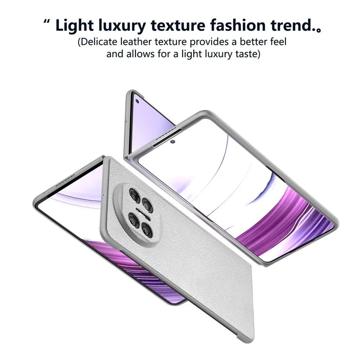 For Huawei Mate X5 Case Leather Coated PC Phone Cover with Clear Matte Edge