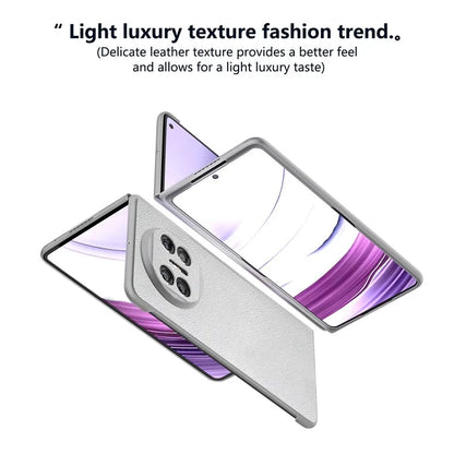 For Huawei Mate X5 Case Leather Coated PC Phone Cover with Clear Matte Edge