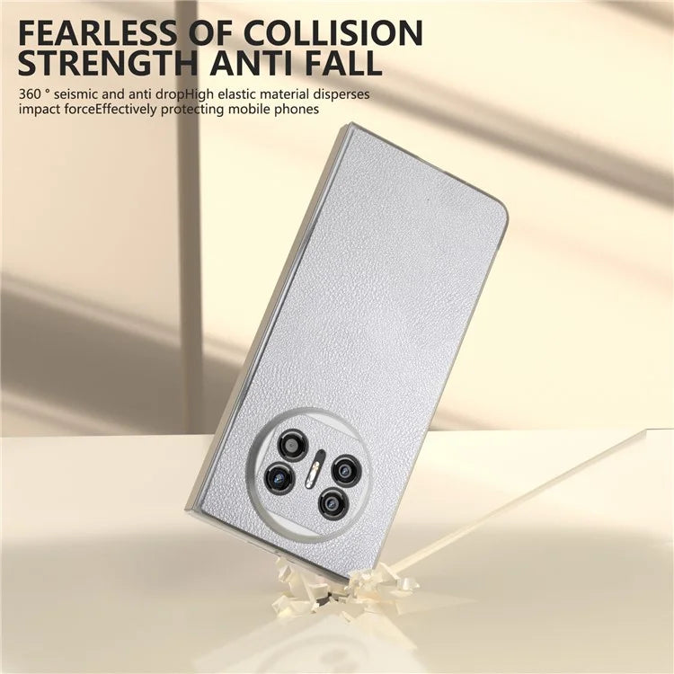 For Huawei Mate X5 Case Leather Coated PC Phone Cover with Clear Matte Edge