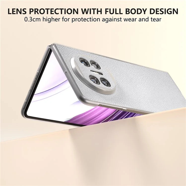 For Huawei Mate X5 Case Leather Coated PC Phone Cover with Clear Matte Edge