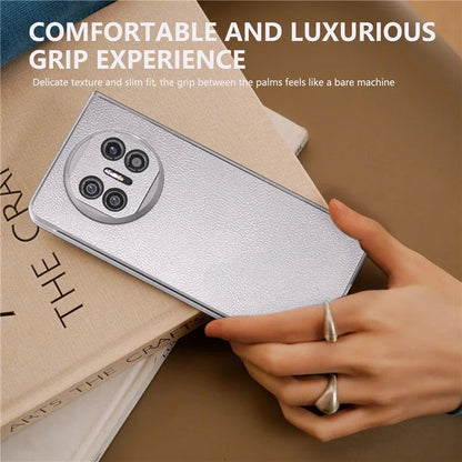 For Huawei Mate X5 Case Leather Coated PC Phone Cover with Clear Matte Edge