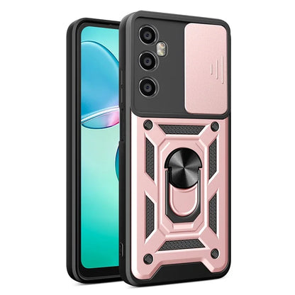 For Realme C65 4G Case PC+TPU Kickstand Phone Protector with Slide Camera Cover
