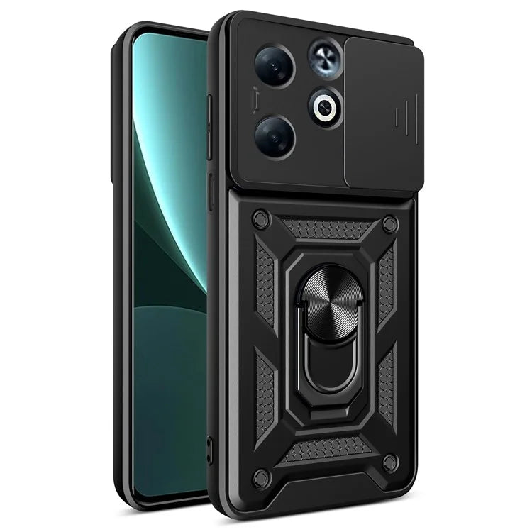 For Infinix Smart 8 Plus Case PC+TPU Phone Cover with Slide Camera Lens Protector
