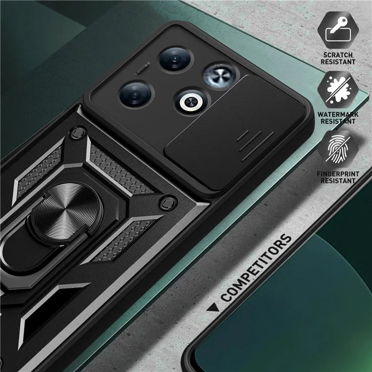 For Infinix Smart 8 Plus Case PC+TPU Phone Cover with Slide Camera Lens Protector